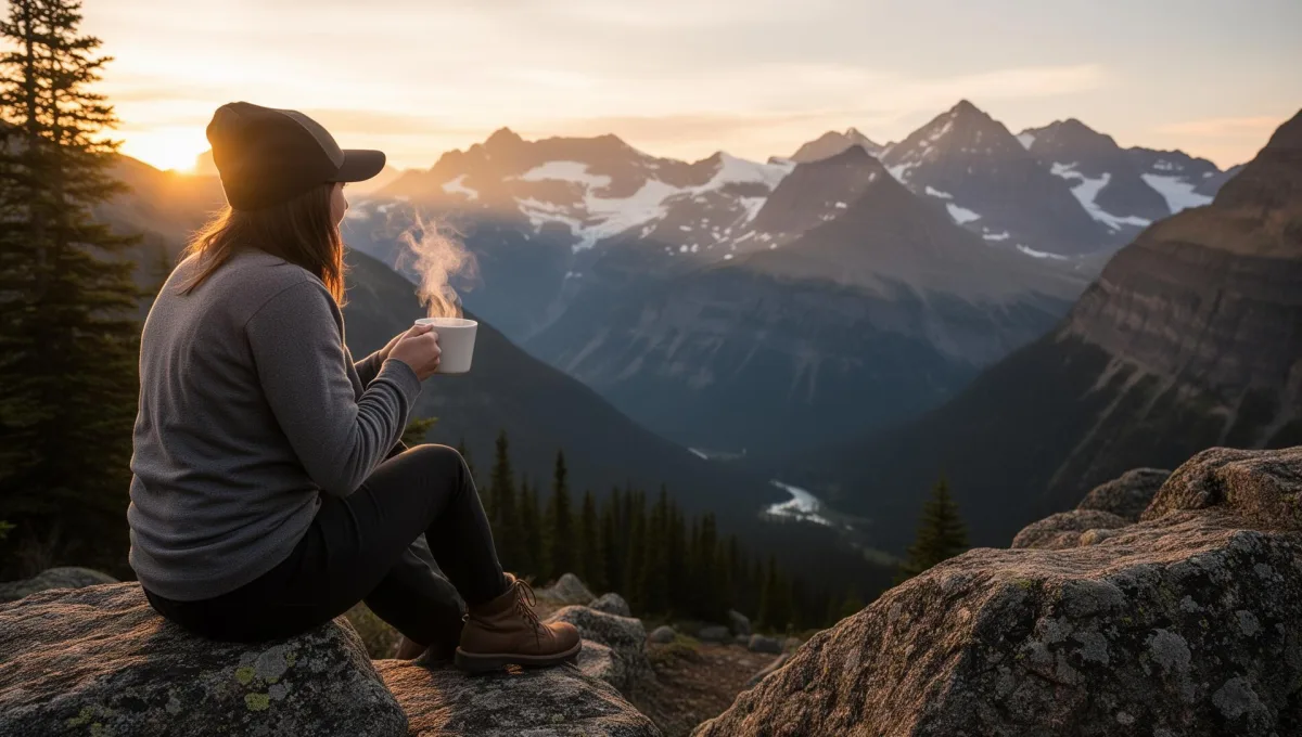 Alpine Start Espresso storefront in East Glacier Park, Montana, serving coffee and pastries to Glacier National Park visitors